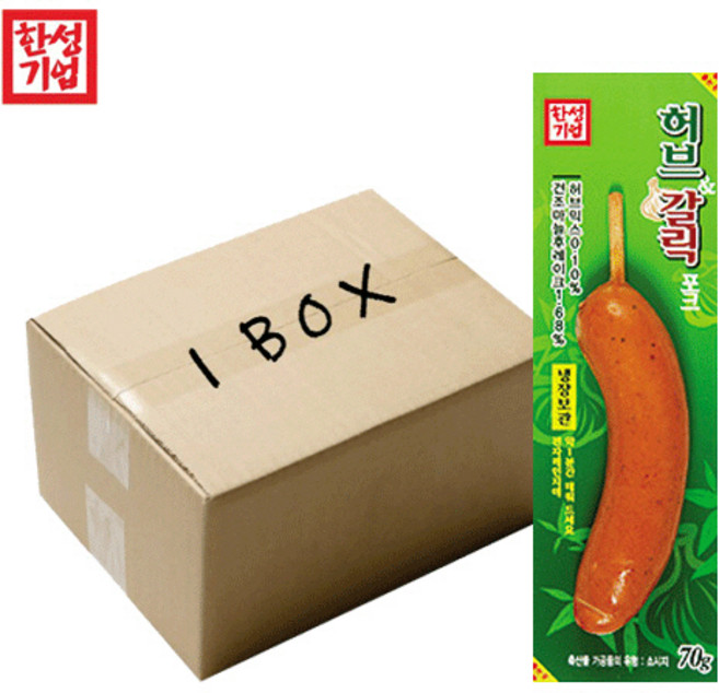 [다만세푸드] 허브 & 갈릭 포크소시지 70g x 20 (한박스) / 편의점 핫바 후랑크, 20개
