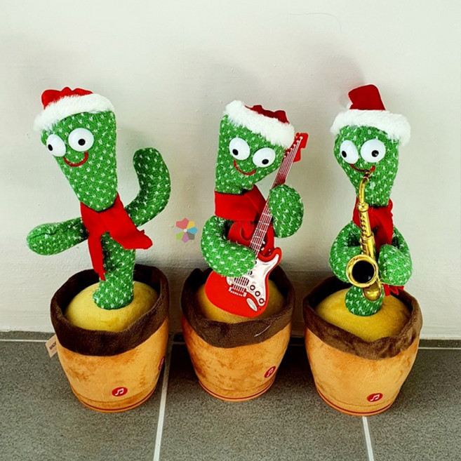 토이토 크리스마스 말 따라하는 선인장 인형 움직이는 장난감, 1개, 색소폰, 10cm