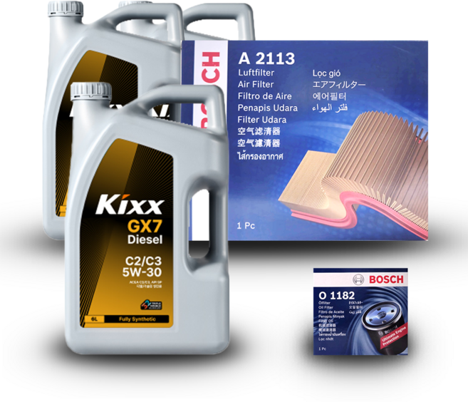 더 럭셔리 그랜저 (TG) 2.7 LPG 엔진오일세트 킥스 GX7 C2C3 5W30, 킥스 GX7 C2C3 엔진오일세트, 기본세트▶엔진오일세트만 구매하기