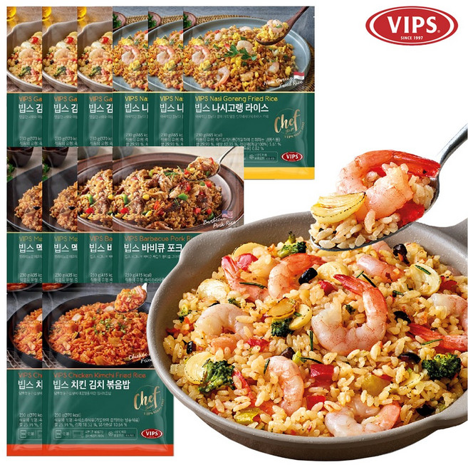 [VIPS] 빕스 볶음밥 5종 230g 12개 세트, 1.23kg