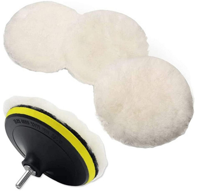 올커버 광택 양모 폴리싱 패드 4종 + 백업 패드 세트 150mm, 1세트