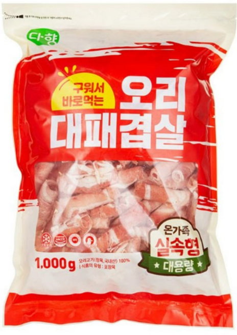 (냉동)다향 오리대패겹살 2개, 1kg
