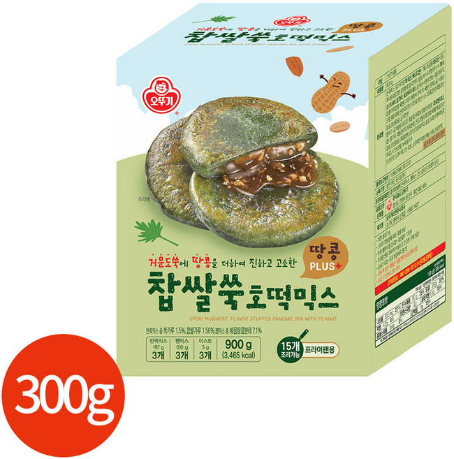 오뚜기 찹쌀쑥호떡믹스 땅콩플러스, 300g, 3개
