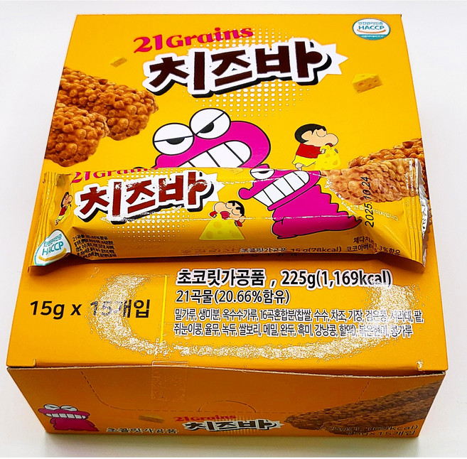짱구 21곡 치즈바, 180개, 15g