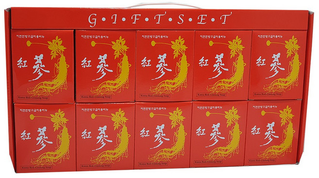 천연세수비누 홍삼비누 ( 홍삼가방 95g * 10p ), 10개입