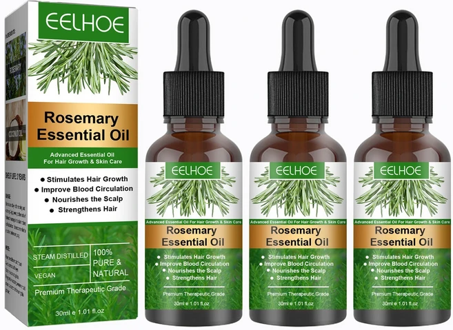 가려움증과 마른 두피를 제거하기 위해 분기 된 모발 관리를 개선하기 위해 로즈마리 모발 에센셜 오일 영양 및 수리, 3개, 30ml - 쿠팡