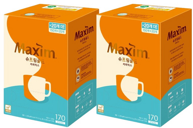 [맥심] 슈프림 골드, 14g, 170개입, 2개