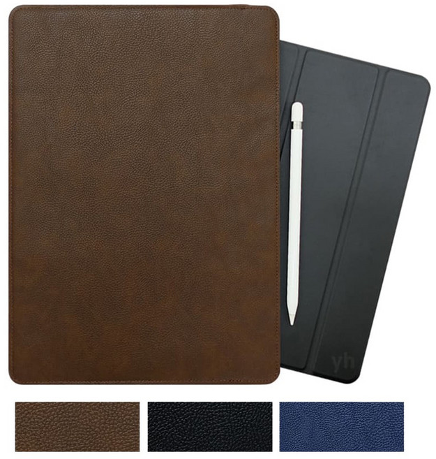 가죽 파우치 태블릿 11인치 13인치 아이패드 백 갤럭시 탭 가방 스크래치 방지 다용도, 브라운, 1개
