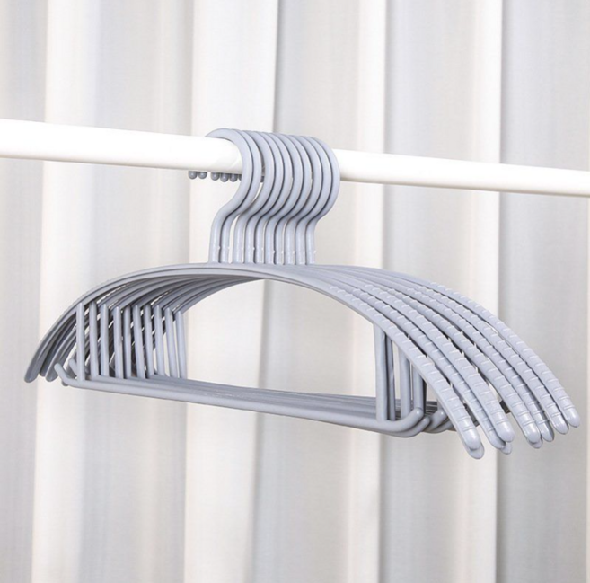 옷걸이 베이직 논슬립 미끄럼방지 어깨뿔방지, 10개, 헤이즈 그레이