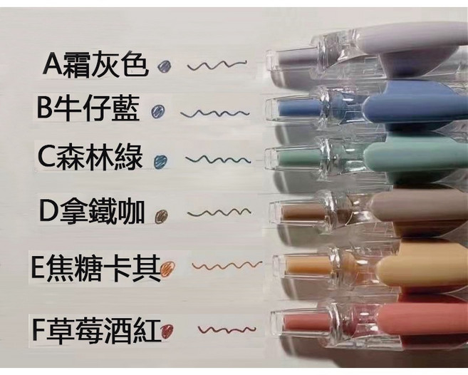 莫蘭迪色按壓式原子筆 滑順好寫, 1個, 復古色原子筆-F草莓酒紅(2632)