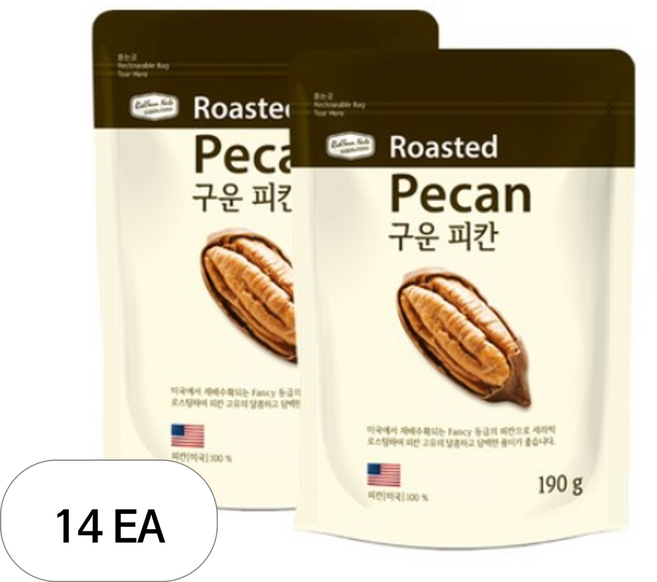 리치팜너트 구운 피칸, 190g, 14개