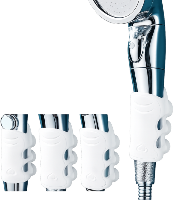 실리콘 흡착식 샤워기 거치대 홀더 높이조절 무타공, 화이트