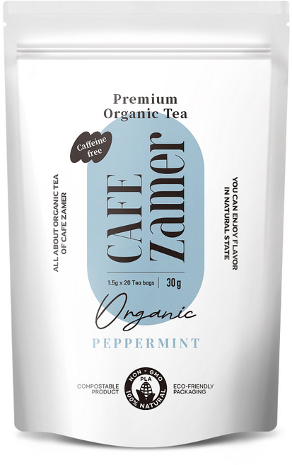 카페자메르 유기농 페퍼민트 PLA 생분해필터 티백 20T/B, 1.5g, 1개, 20개입