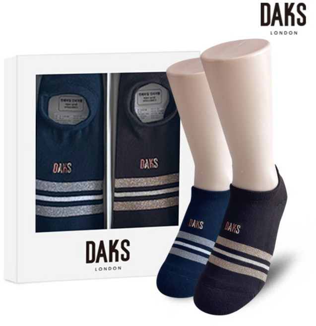 [닥스_양말] [백화점 동일상품]닥스양말 여성 2족 선물세트 파일덧신 루렉스링글 25918