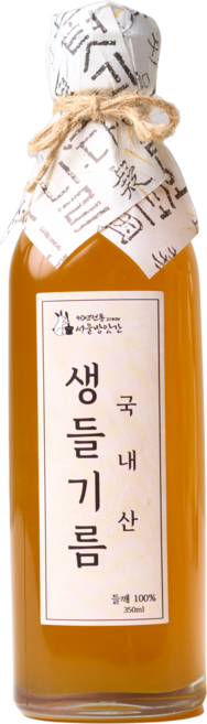 40년 전통 국산 100% 생들기름 저온압착 당일착유 350ml, 1개