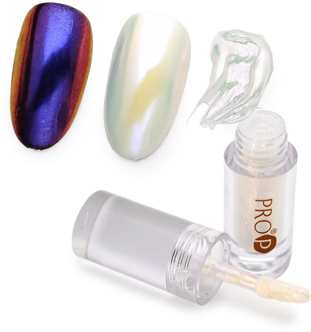 미키리키 프로프네일 메탈릭 펄 리퀴드 파우더 네일미러글로즈 엑체형미러, 1개, 오로라 노랑오렌지빛 [옐로우펄 353-MD]