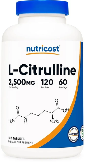 Nutricost L-Citruline 1회 제공량 2500mg 60인분 정제당 1250mg 120탭, 120 Count (Pack of 1), 120정 - 쿠팡