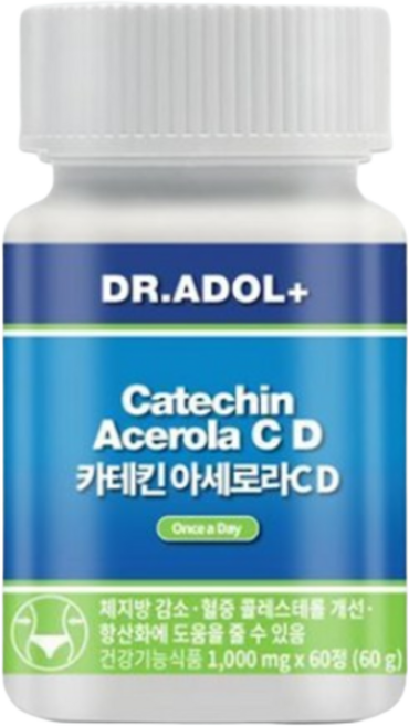 (정품)닥터아돌 카테킨아세로라CD 체지방감소 혈중 콜레스트롤개선 카세킨함유 1000mg*, 1개, 60정