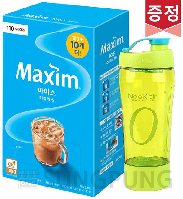 맥심 아이스 커피믹스 110T + 쉐이크텀블러, 110개입, 1개