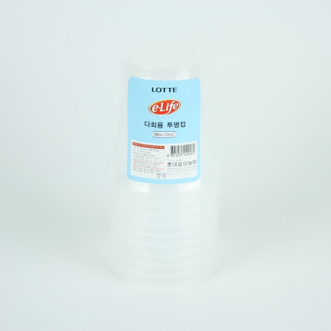 롯데 이라이프 다회용 자판기컵(투명)(10EA), 1개