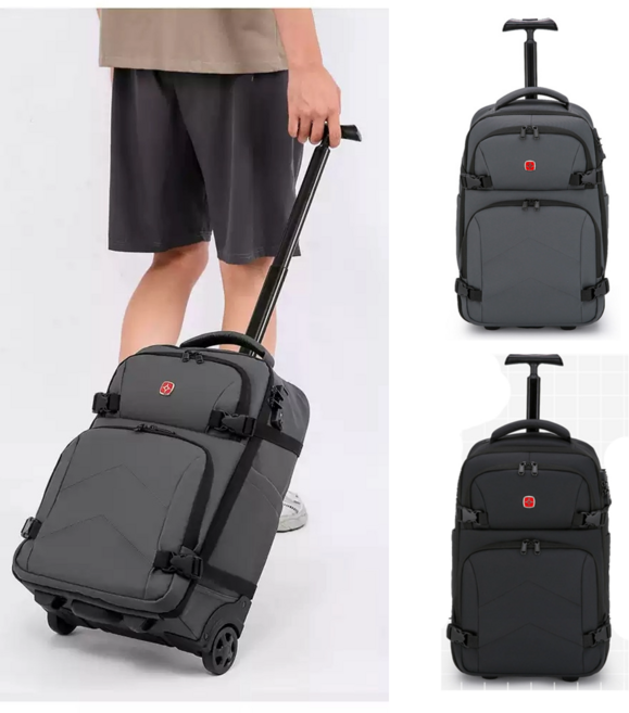 찐굿 롤링백팩 여행 트롤리 가방 기내용 소프트 캐리어 학교 학원 출장 TSA 자물쇠