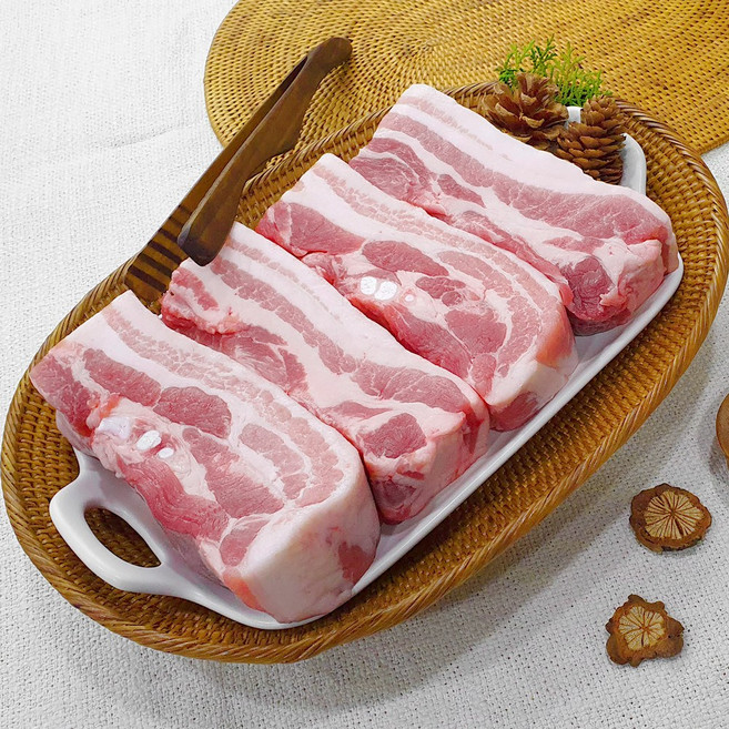 [당일출고] 한돈 삼겹살 목살 벌집삼겹살 꽃삼겹살 돼지껍데기 돼지등심 앞다리살 뒷다리살 목살 오겹살, 1개, 한돈 삼겹살 (보쌈용) 1kg