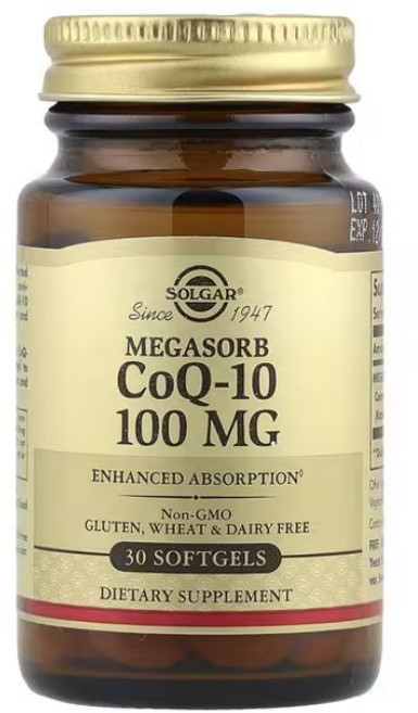 솔가 코큐텐 100mg 30캡슐 유비퀴논 카네카 코엔자임 비건 글루텐프리 논GMO, 1개, 30정