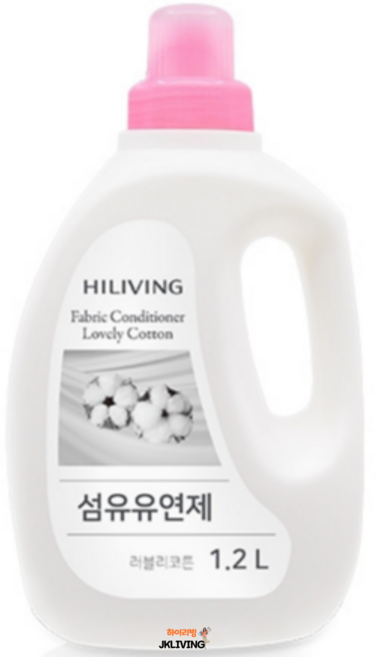 [JKLIVING] 하이리빙 섬유유연제 러블리코튼 - 삼분의 일만 써도 냄새는 쏙쏙 빠지고 향기는 은은하게, 1.2L * 3개, 3개, 1.2L