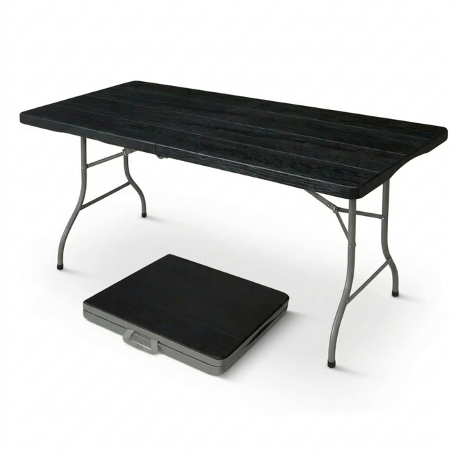 TANI 아웃도어 브로몰딩 접이식테이블 180*74CM, 블랙우드