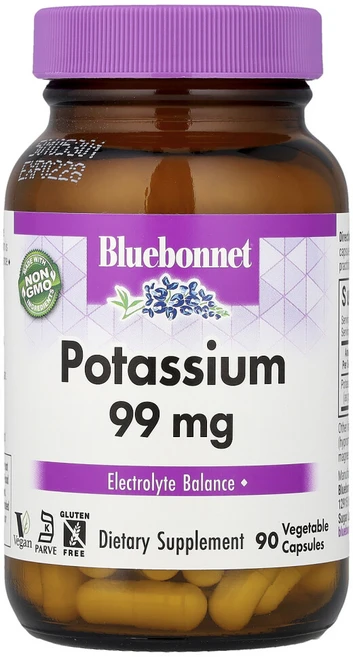 블루보넷 포타슘 99mg 글루텐 프리 비건 브이캡, 1개, 90정 - 쿠팡