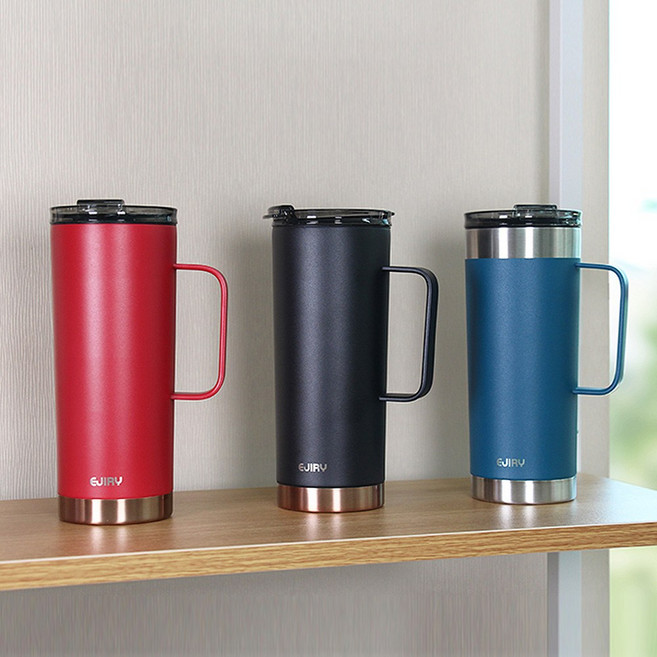 감정생활 600ml 손잡이 완전밀폐 텀블러, 손잡이(블랙), 블랙