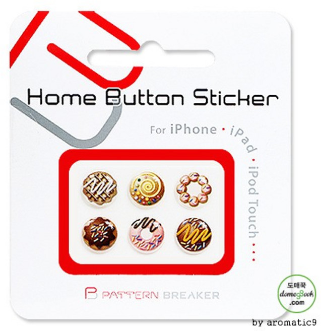 국산PB正品 아이팟/아이패드/아이폰호환 홈버튼, 일러스트, 1개