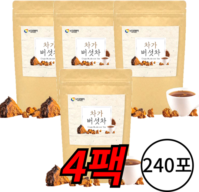 러시아 차가버섯 차 티백 추출 100%, 72g, 240개입, 1개