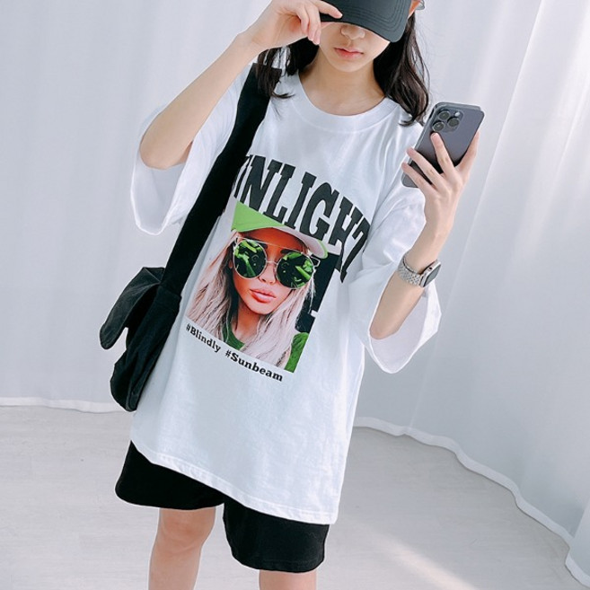 [오버핏/캐주얼템] 썬 라이트 반팔티