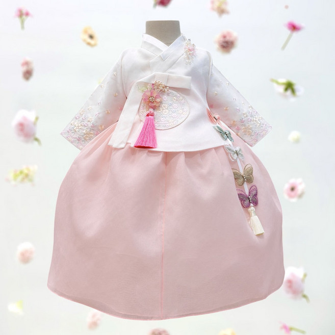 어썸한복 미리꽃 아이당의 핑크 여아한복