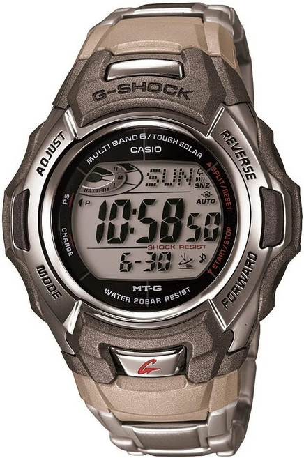 카시오 남성용 G-Shock MTGM900DA-8CR 터프 솔라 원자 스테인리스 스틸 스포츠 시계