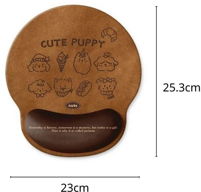 狗狗插畫 雲感護腕墊組 柔軟支撐 辦公室小物, 1個, 滑鼠墊