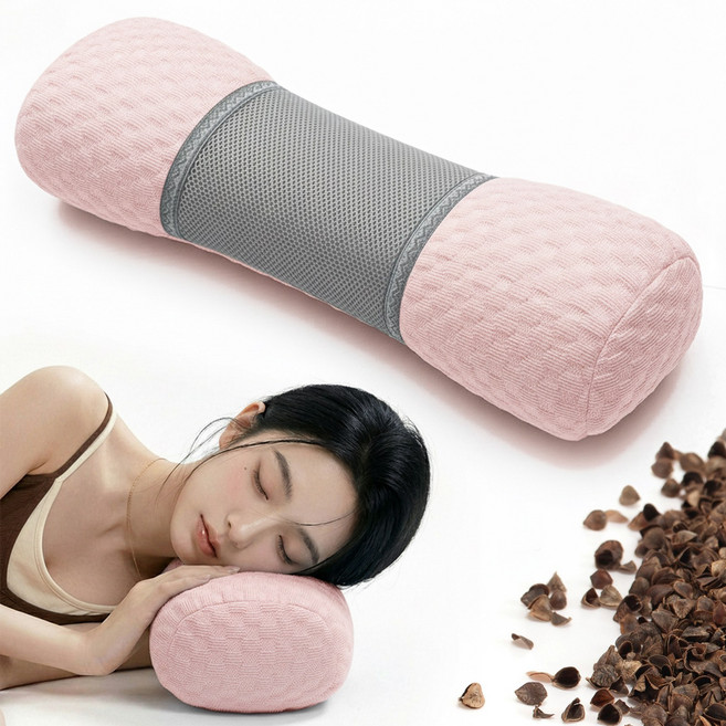 Leesheer 메밀베개 냉감 소재 통기성 좋은 편안한 베개, 1개, 핑크색