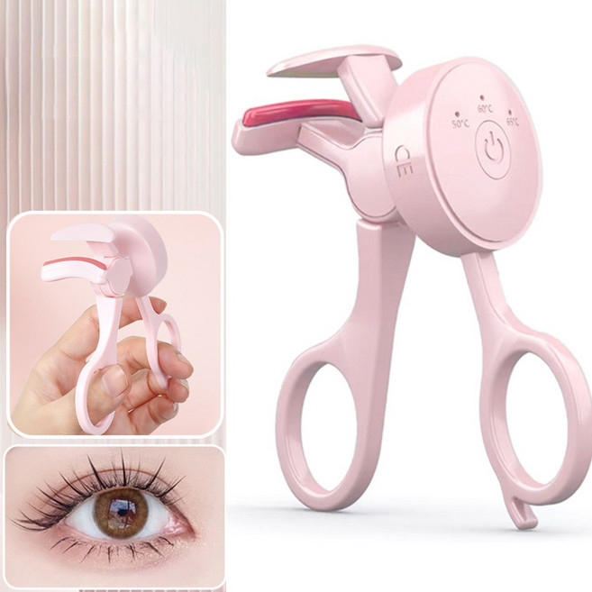 스마트 전기 뷰러 3단온도 속눈썹고데기 휴대용 온열뷰러 Type-C충전식, 핑크색