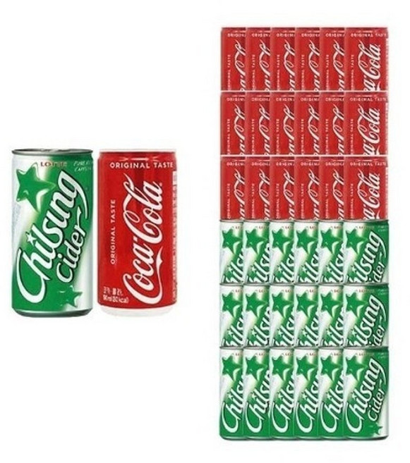 코카콜라 190ml 15개+칠성사이다 190ml 15개, 30개