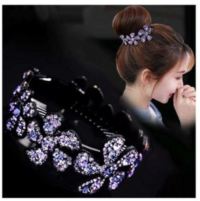 큐빅꽃송이집게핀 똥머리집게핀 올림머리집게핀 집게핀 올림머리핀 큐빅집게핀 큐빅헤어핀 업스타일핀 삔