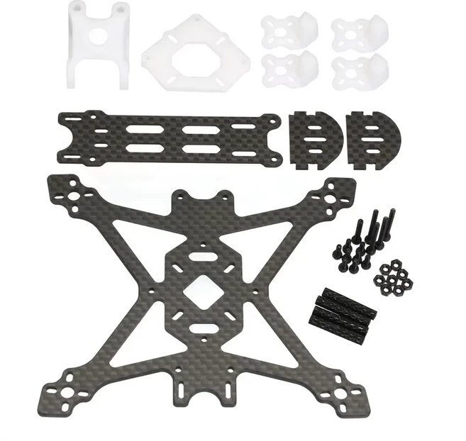 UAngel 1.6/2/2.5/3/3.5인치 탄소 섬유 프레임 키트(1.6-3.5인치 FPV 프리스타일 드론 용 3D 프린트 포함), 02 2.5inch 118mm