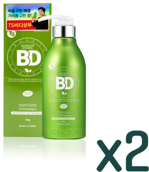 TS 샴푸 비듬샴푸 TS비디샴푸, 500g, 2개