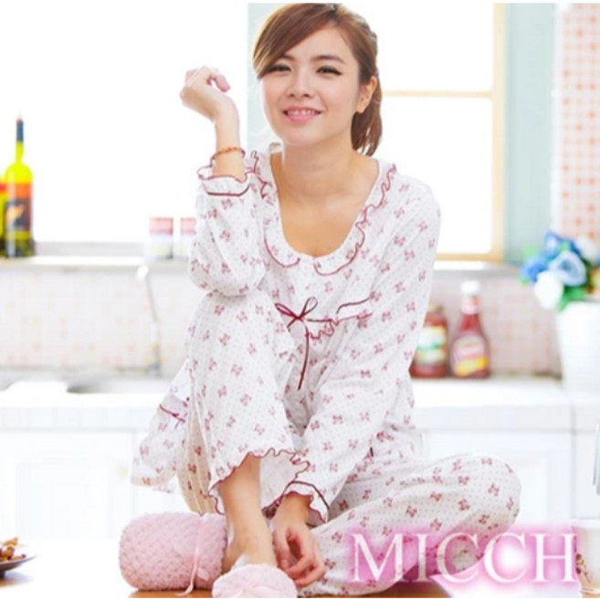 MICCH 悠然怡居 蝴蝶結印花睡衣褲裝組 限量設計