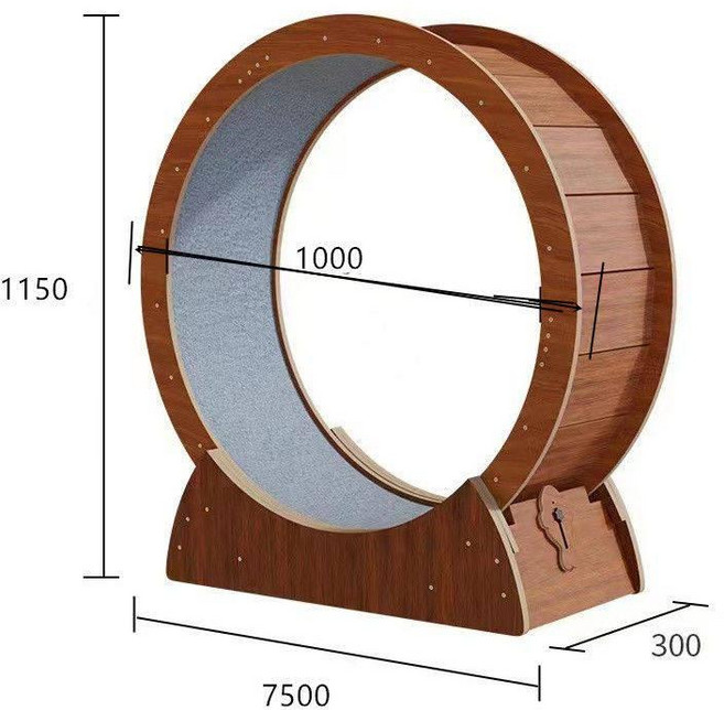 무소음 캣휠 베어링 나비나무 중대형 캣타워 트레드밀, 월넛 컬러 대형 7.5kg이하, 1개