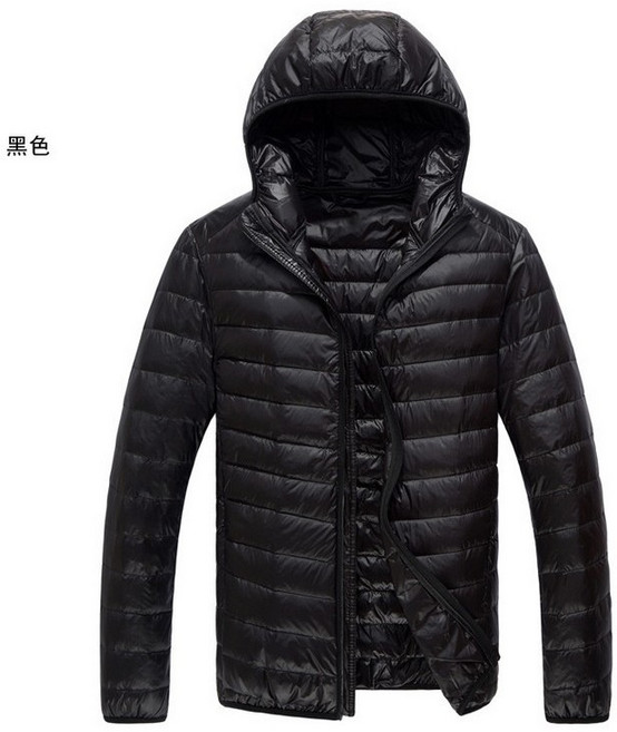 LARGE STORE日系百搭極輕素面薄羽絨連帽外套，機車外套連帽外套，男生禦寒外套