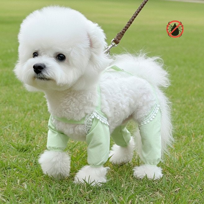 조이포 강아지 버그가드 진드기방지 옷, 1개, 그린