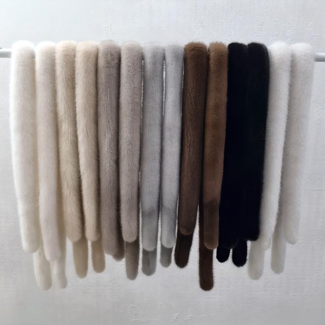 코펜하겐 천연 밍크 쁘띠 목도리 밍크퍼 머플러 모피 털 목도리