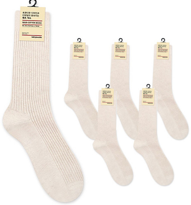 [5켤레 한세트] 국산 남성 두툼한 골지 드레스 삭스 정장양말 품질 좋은 데일리 장목 양말