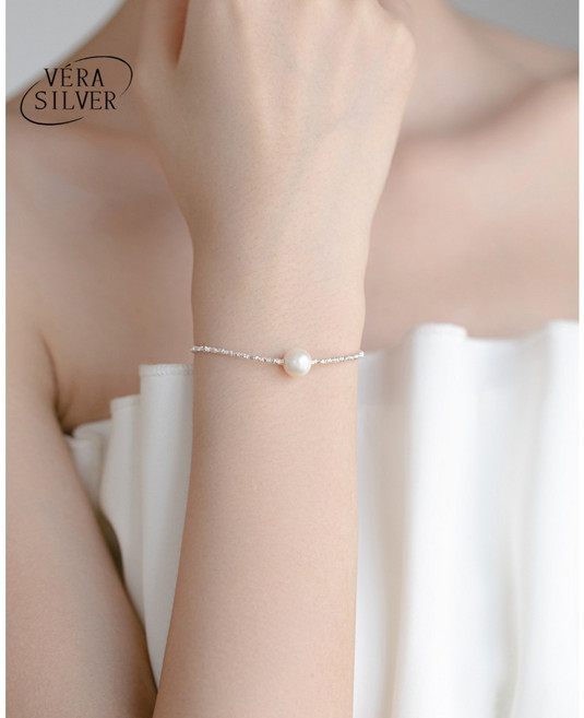 VERA SILVER 925純銀珍珠手鍊 小眾設計氣質碎銀手鍊 女生日常穿搭約會禮物